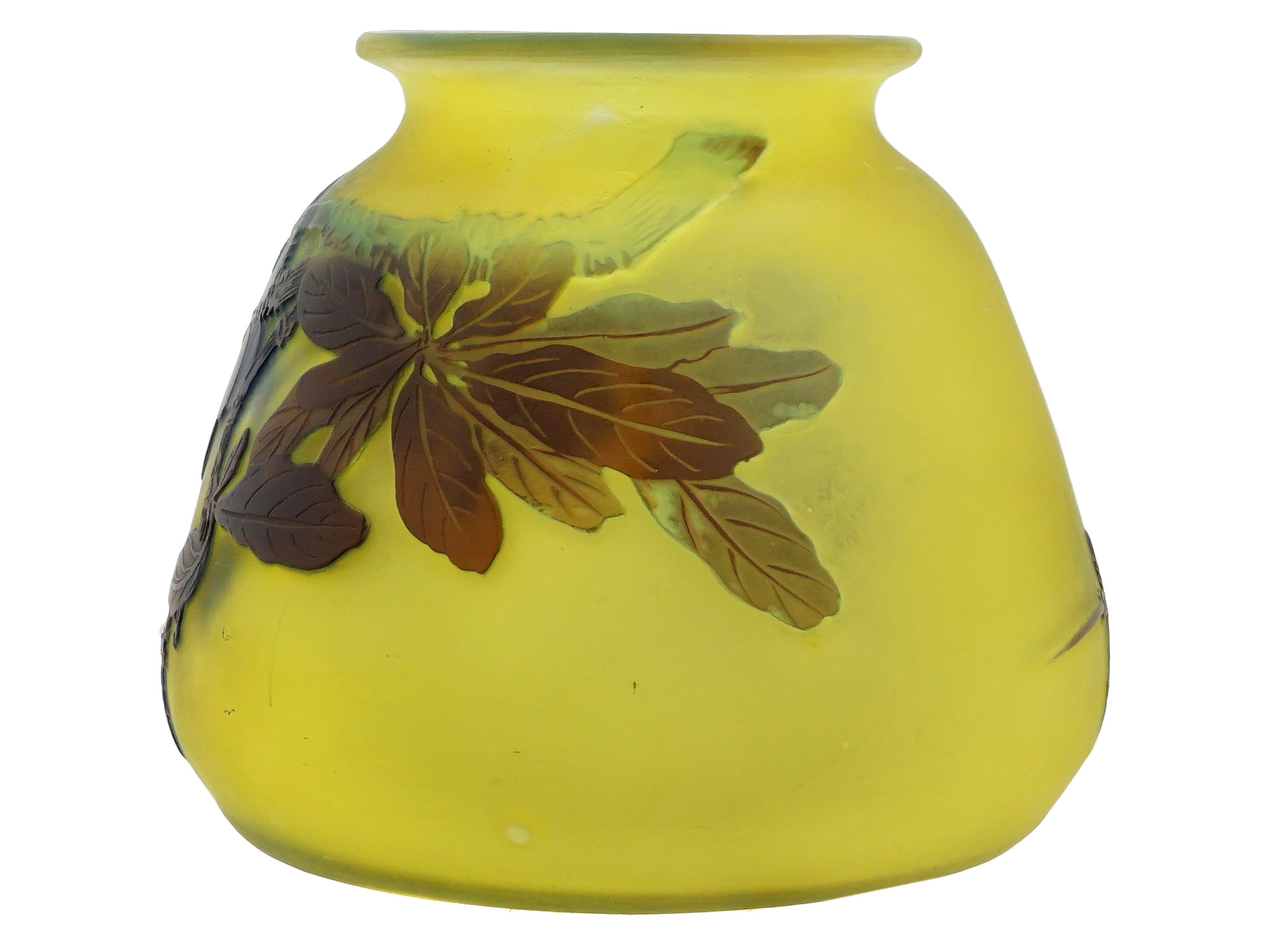 FRENCH ART NOUVEAU GALLE BERRY CAMEO GLASS VASE