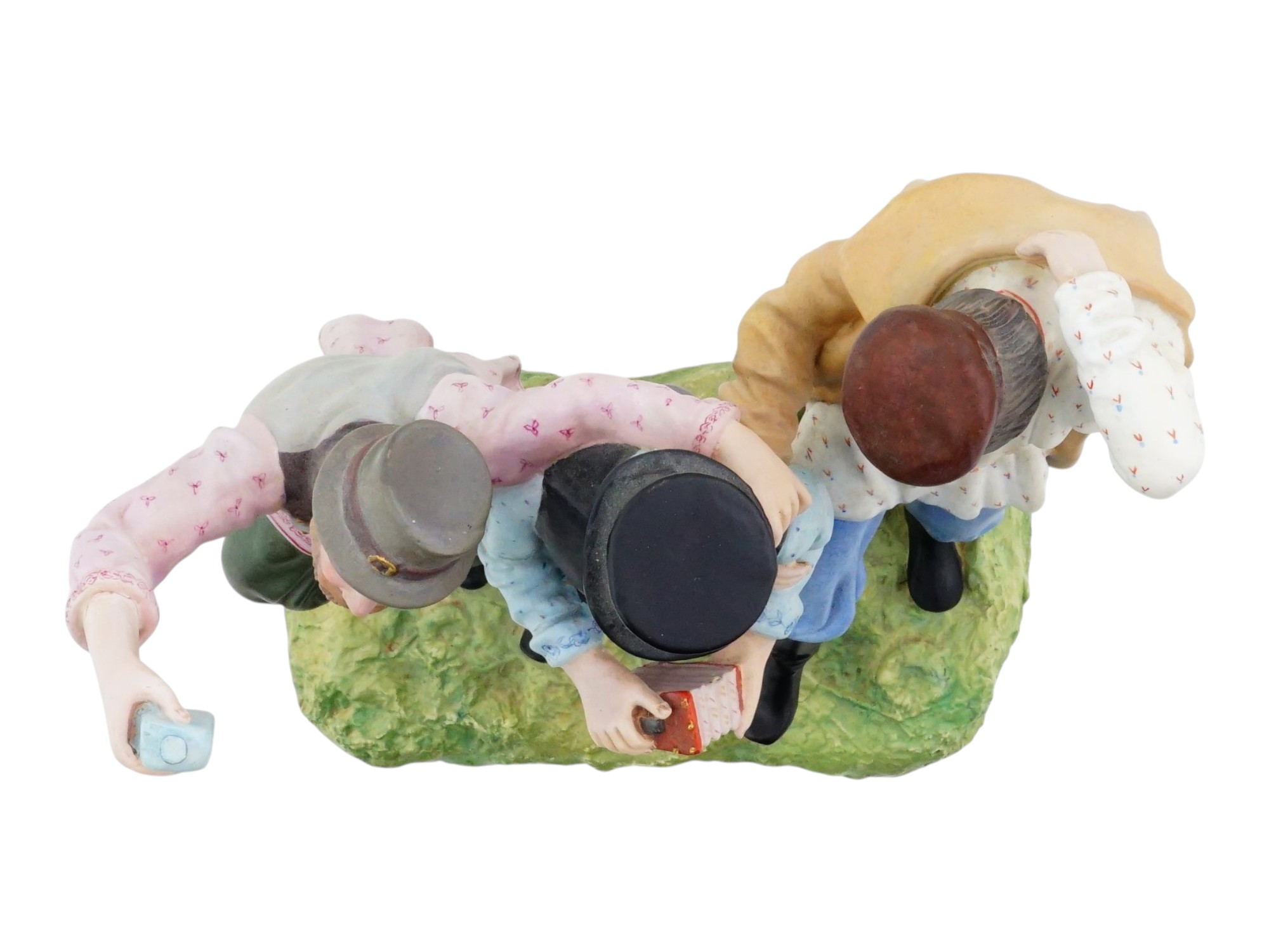 GARDNER IMPERIAL RUSSIAN PORCELAIN FIGURE THREE DRUNKS