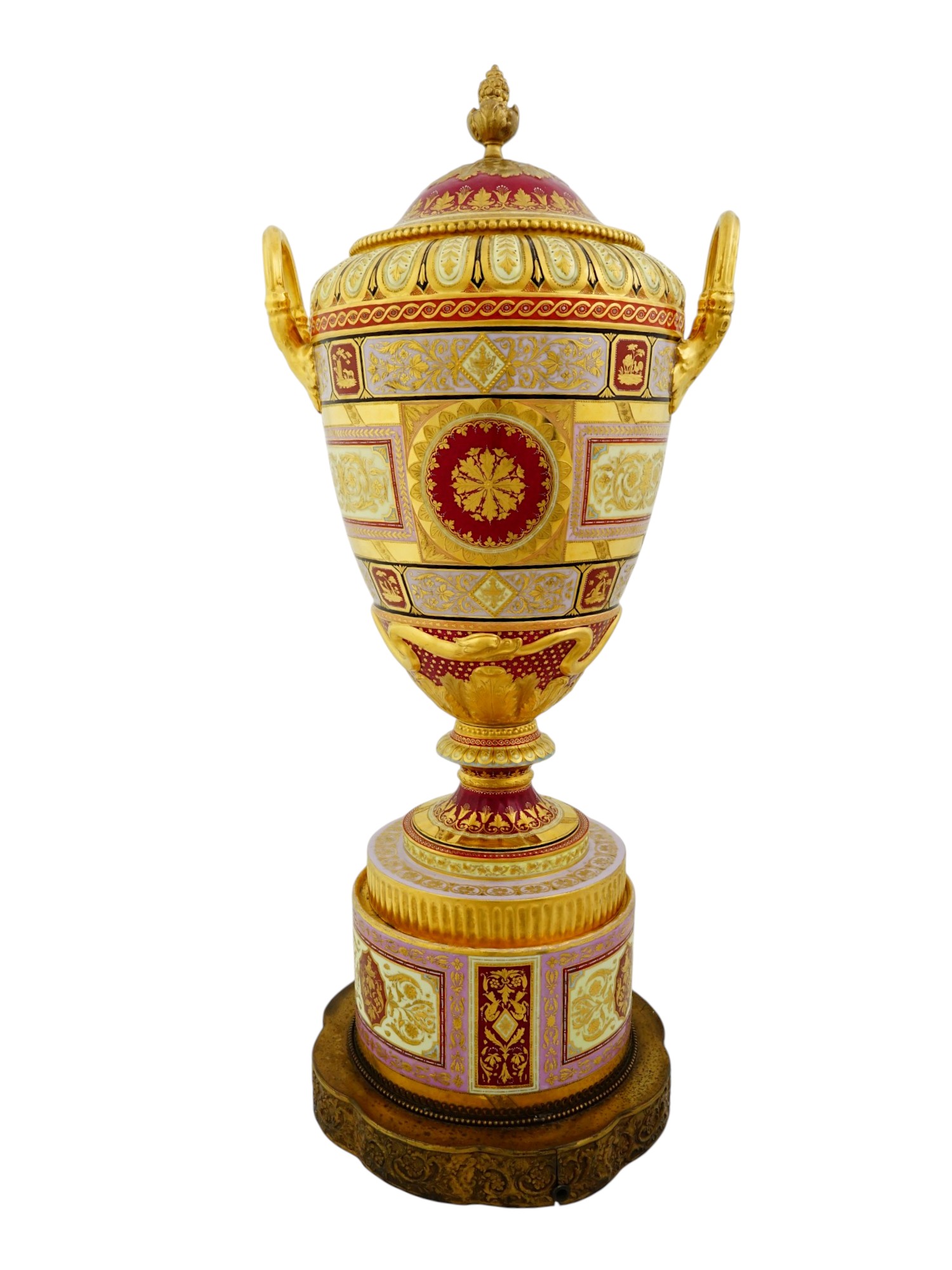 LARGE 19TH C. ROYAL VIENNA PORCELAIN PORTRAIT VASE URN
