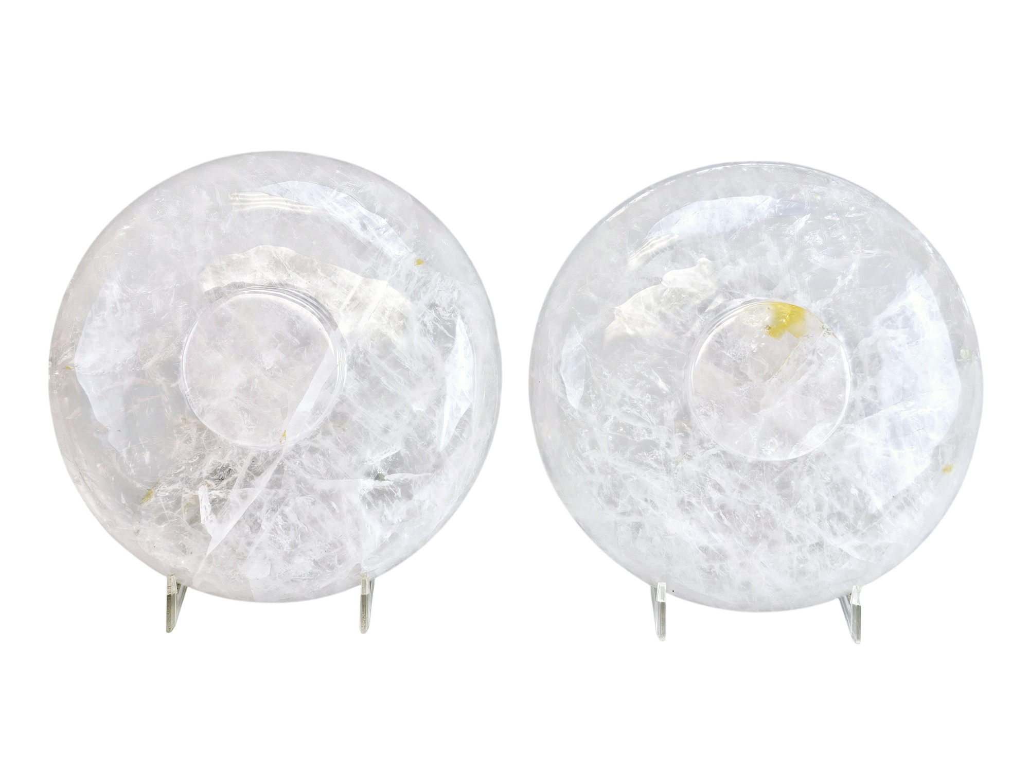 ANTIQUE GILT BRONZE AND ROCK CRYSTAL TAZZAS