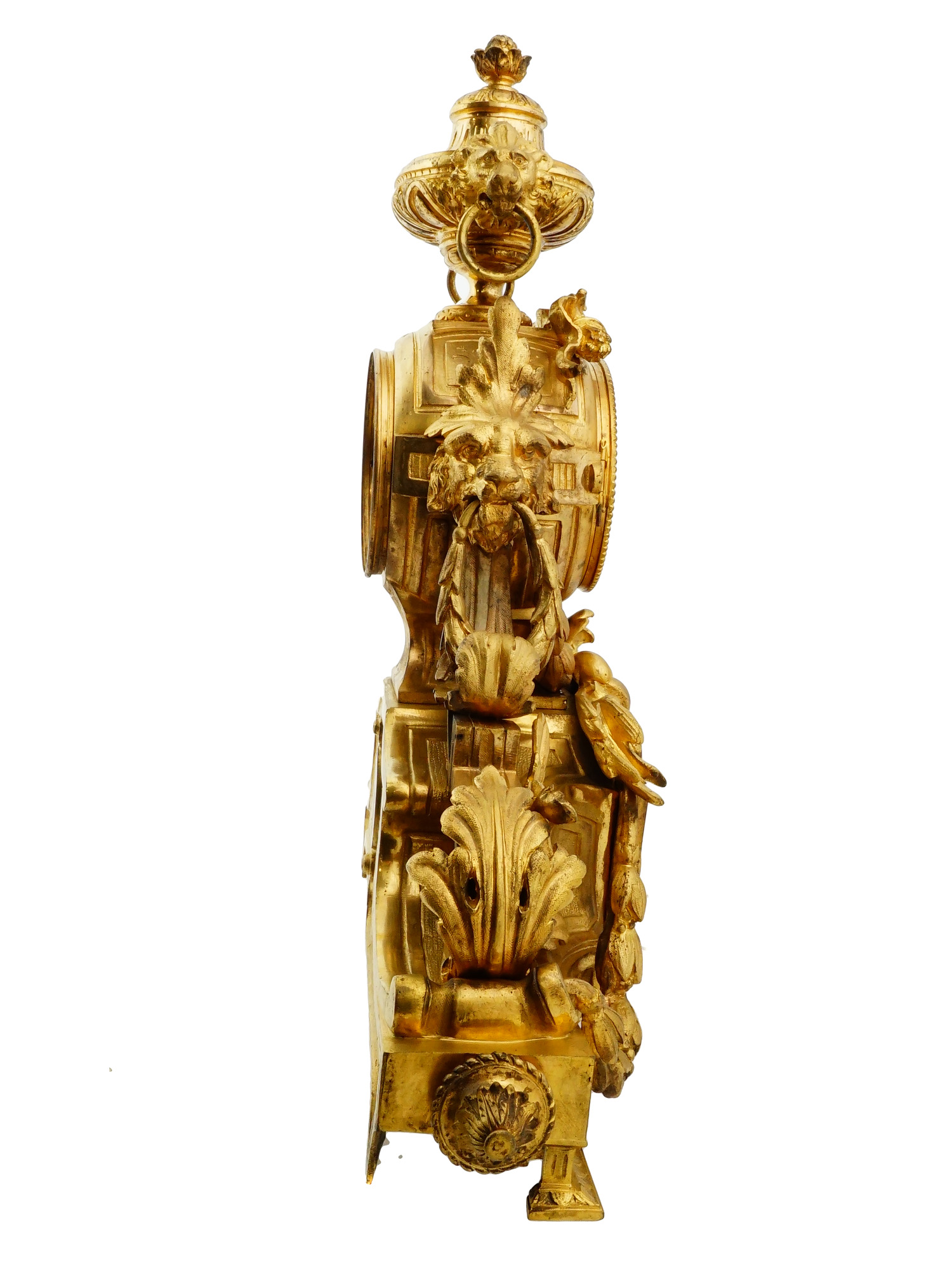FRENCH LOUIS XVI STYLE GILT BRONZE MANTEL CLOCK