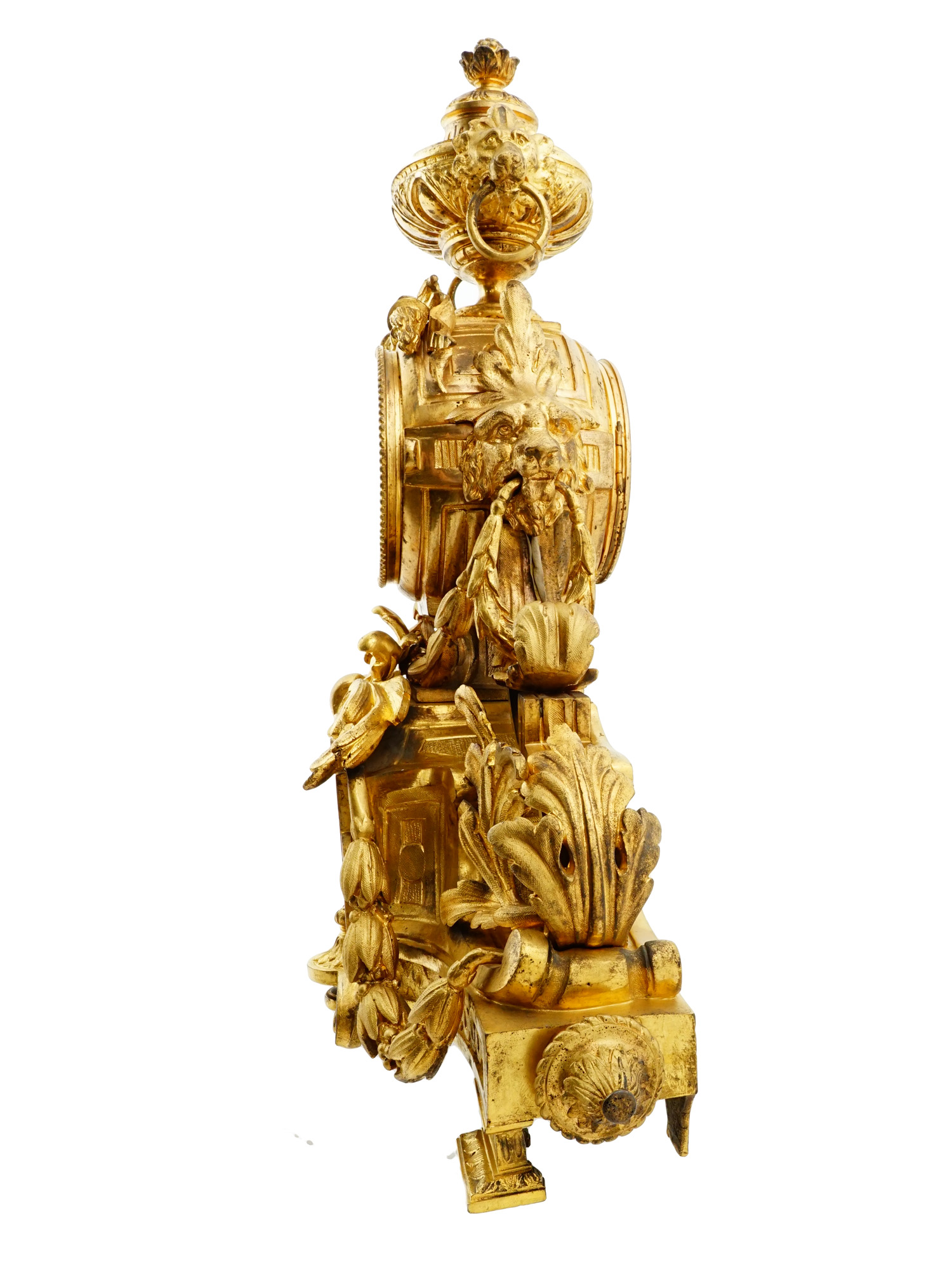 FRENCH LOUIS XVI STYLE GILT BRONZE MANTEL CLOCK