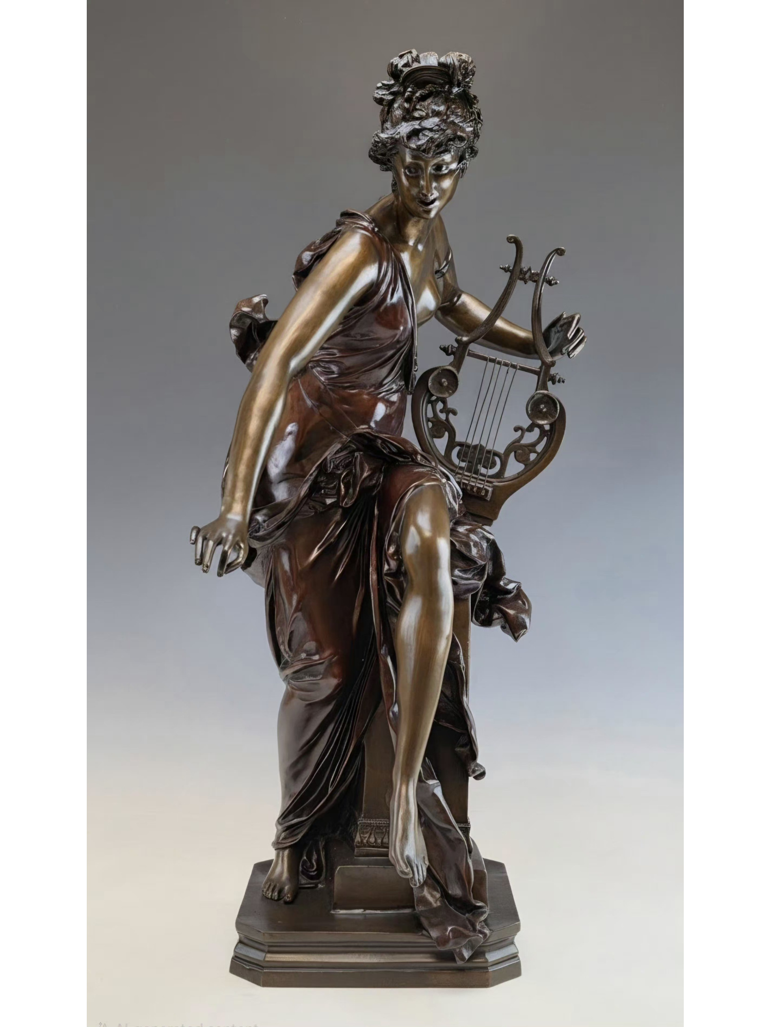 LARGE ANTIQUE FRENCH BRONZE FIGURE BY CARRIER-BELLEUSE