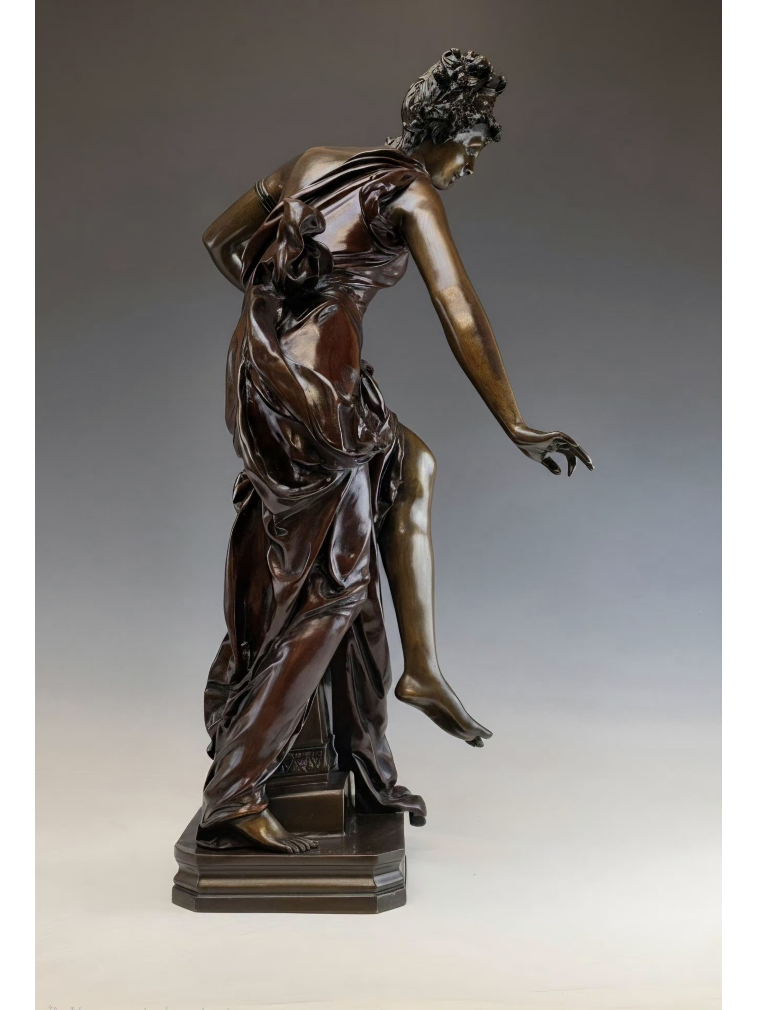 LARGE ANTIQUE FRENCH BRONZE FIGURE BY CARRIER-BELLEUSE