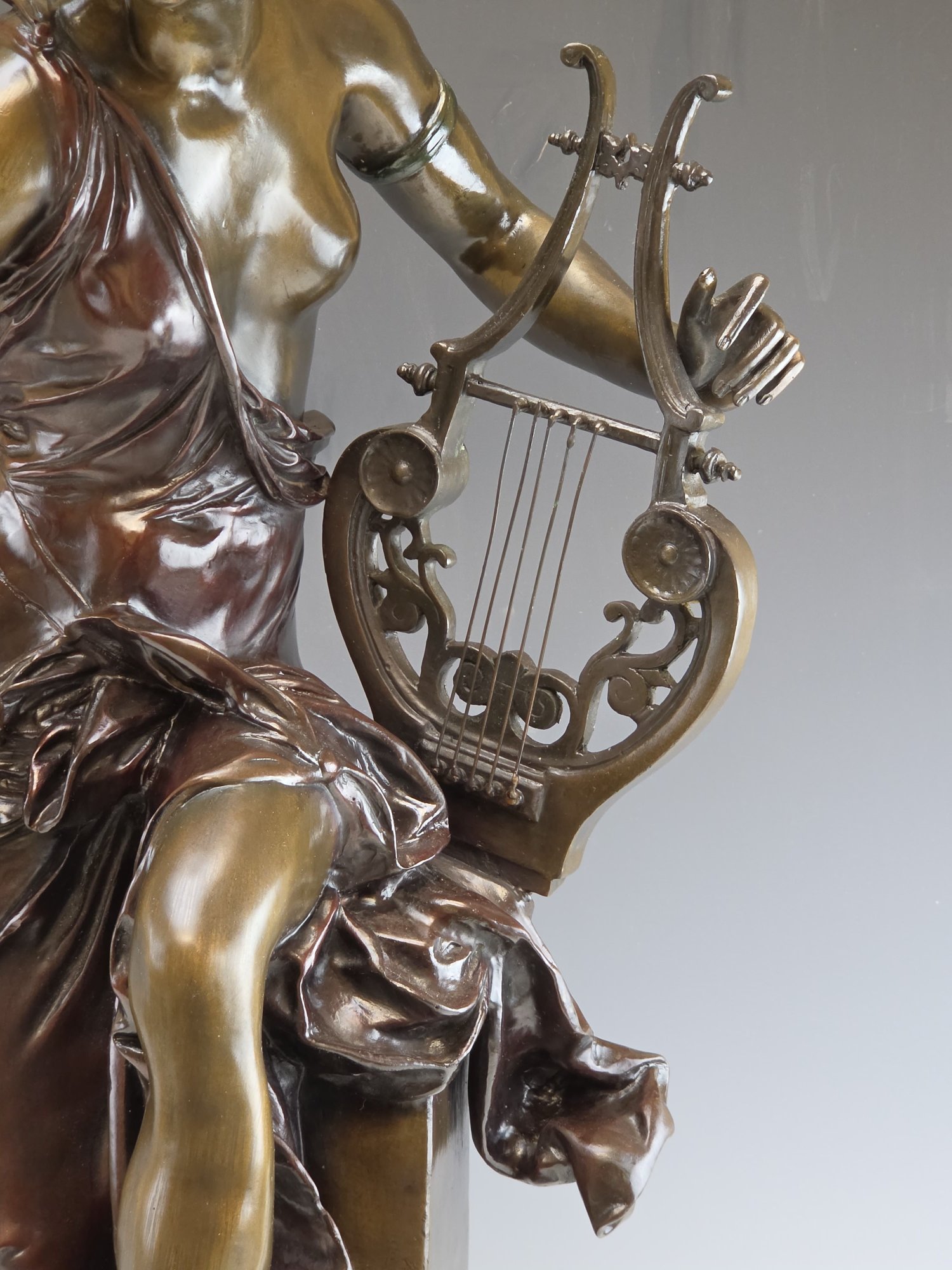 LARGE ANTIQUE FRENCH BRONZE FIGURE BY CARRIER-BELLEUSE