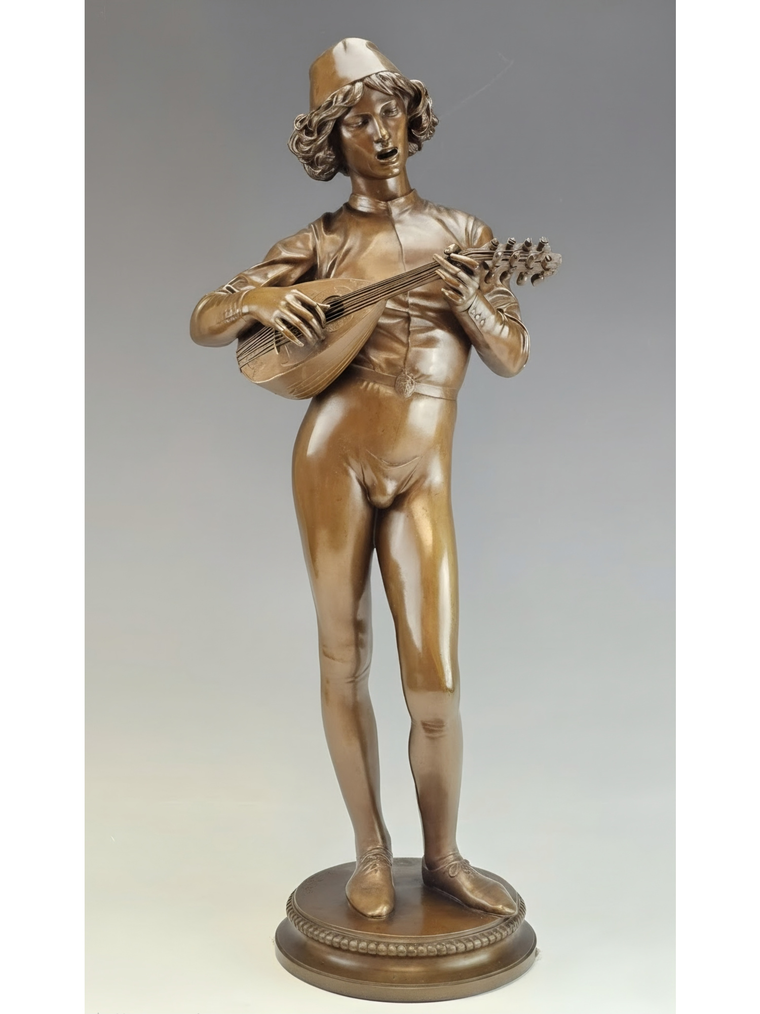 PAUL DUBOIS FRENCH BRONZE FLORENTINE STATUE BARBEDIENNE