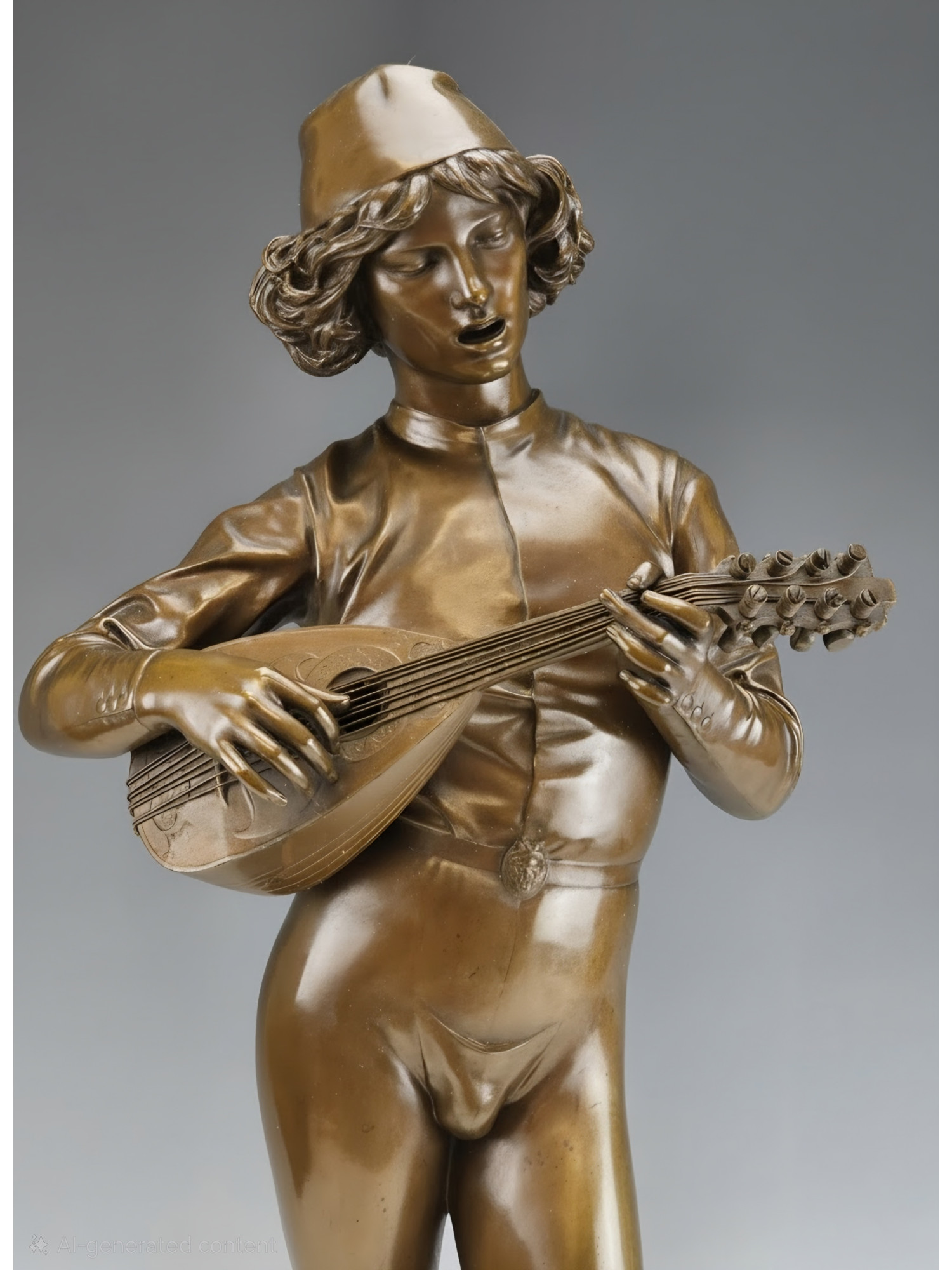 PAUL DUBOIS FRENCH BRONZE FLORENTINE STATUE BARBEDIENNE