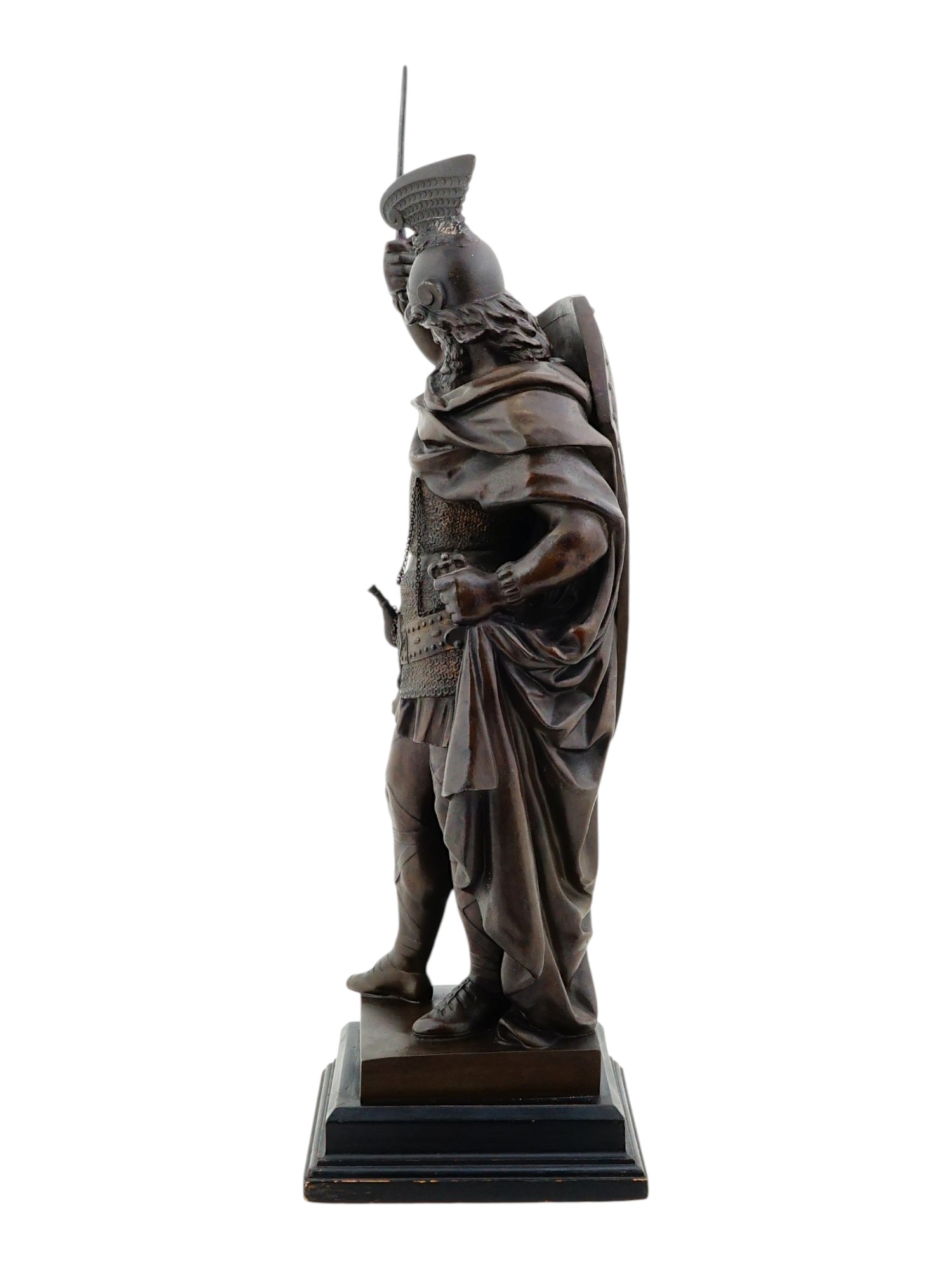 ANTIQUE EUROPEAN SPELTER FIGURE OF NORSE WARRIOR HAGEN