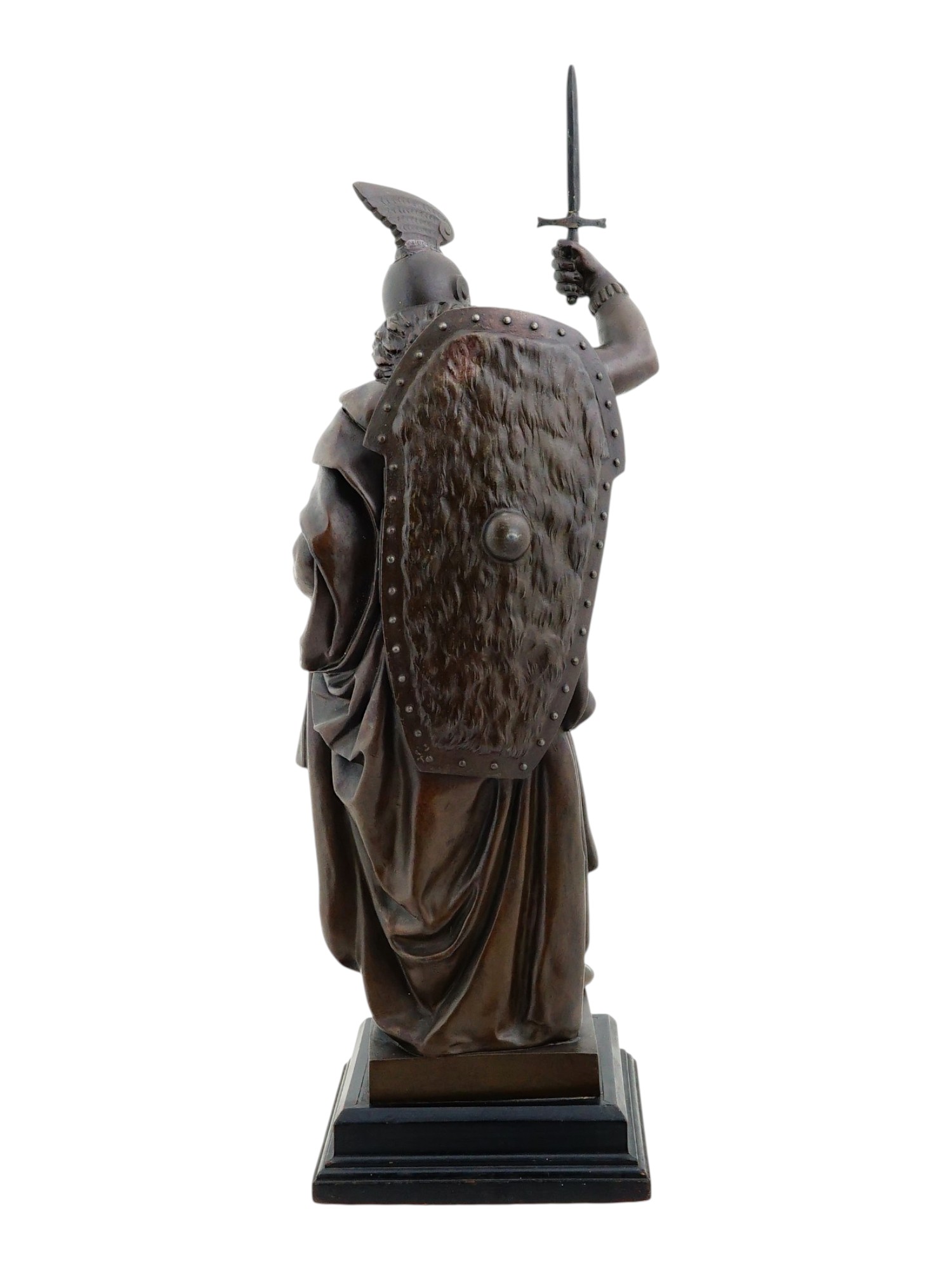 ANTIQUE EUROPEAN SPELTER FIGURE OF NORSE WARRIOR HAGEN
