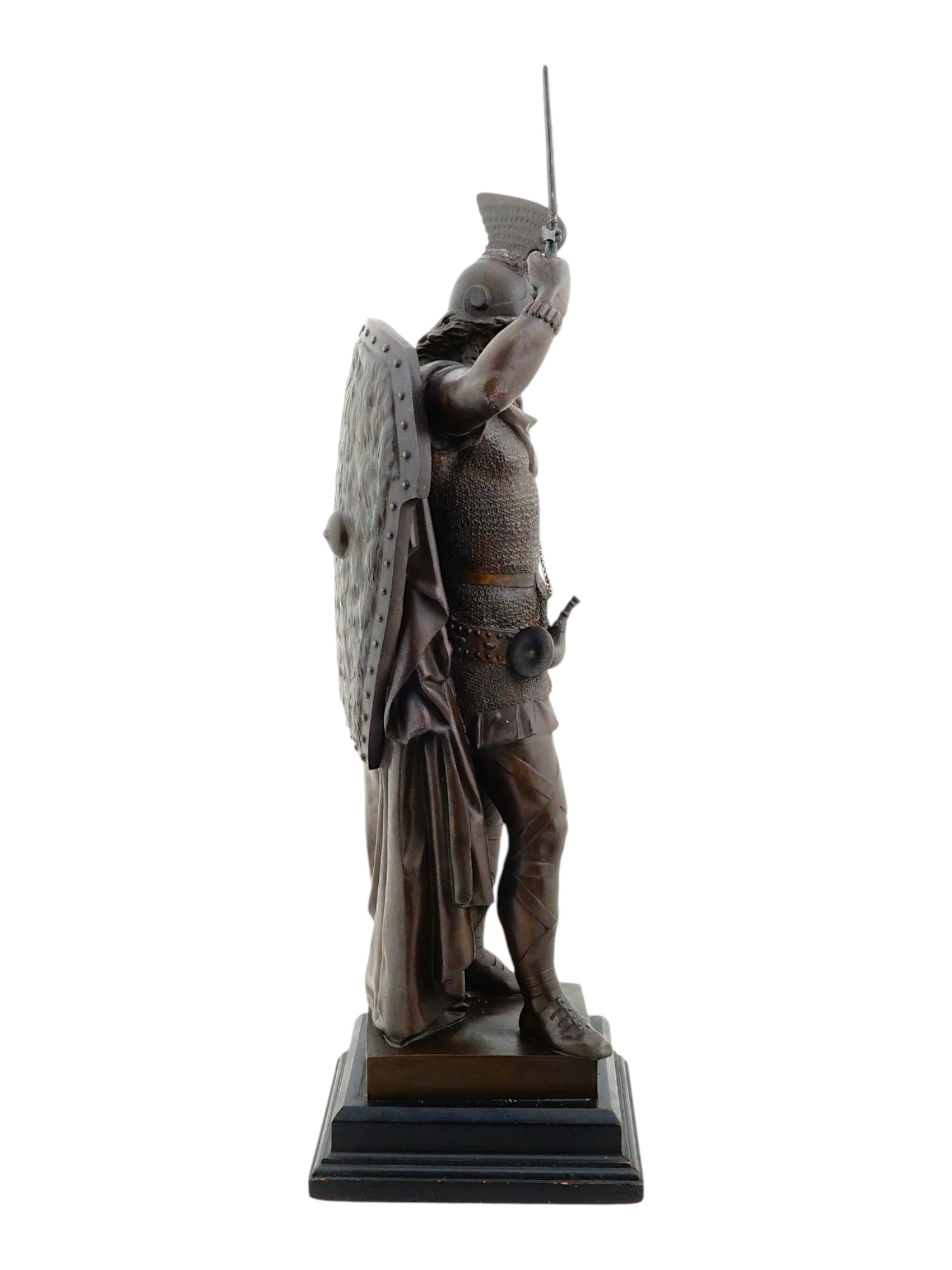 ANTIQUE EUROPEAN SPELTER FIGURE OF NORSE WARRIOR HAGEN