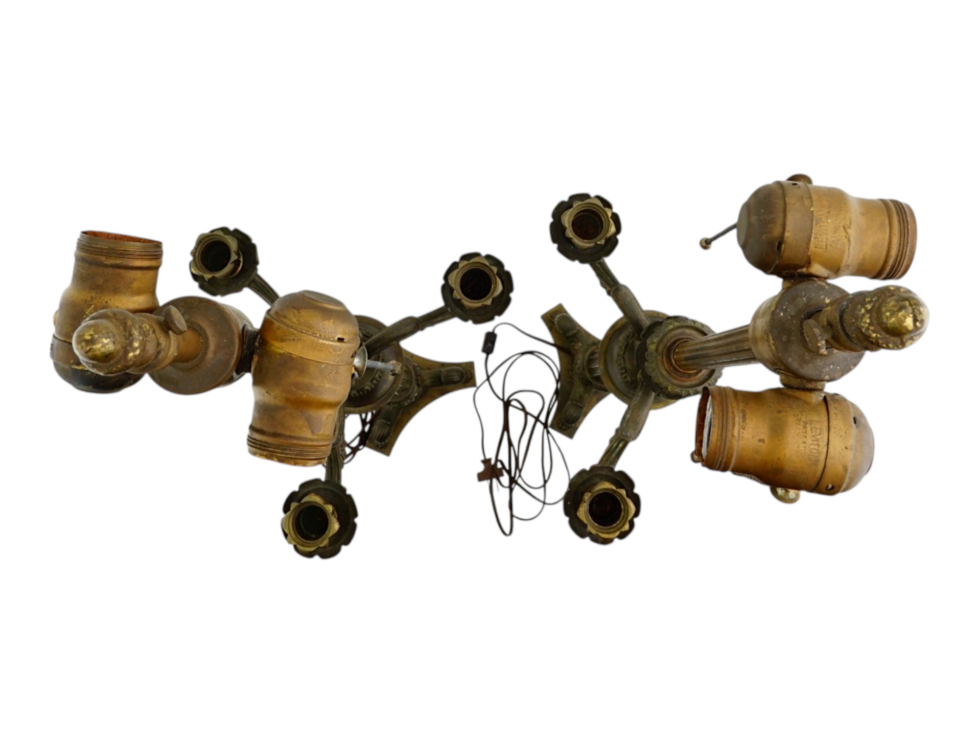PAIR FRENCH EMPIRE STYLE GILT CANDELABRA LAMPS