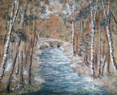 Unknown artist - European landscape. Pastel on paper 
signed 
45/30 cm