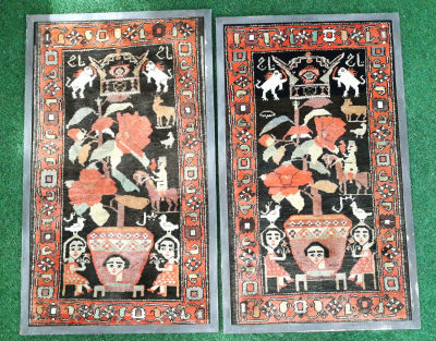 Pair of Baluch Pictorial Rugs. Wool, 
end of the 19th century, beginning of the 20th