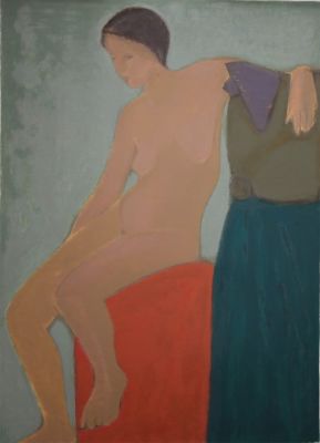 Ori Reisman - Sitting Nude-Lidia. hand signed lithograph 
limited edition 
numbered 85/150 
paper 