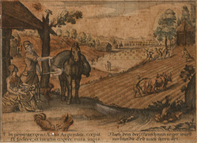 Unknown - Hand-painted engraving 15x21 cm, 
With caption in German and Latin