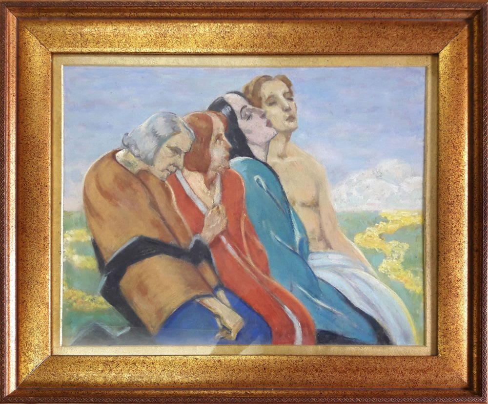 attributed to Wlastimil Hofmann - 4 women. pastel on board, not signed, 
35x45 cm 
Wlastimil Hofman 