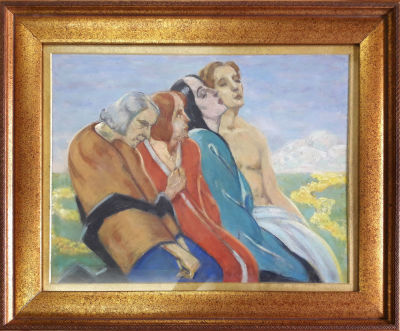 attributed to Wlastimil Hofmann - 4 women. pastel on board, not signed, 
35x45 cm 
Wlastimil Hofman 