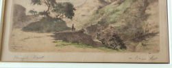Unknown artist - Hand-painted landscape engravingImage - 1