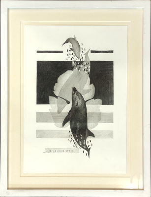 Judith Asher - Panda on paper, signed Judith 2008 in Hebrew and English 
paper size: 30x42 cm 
