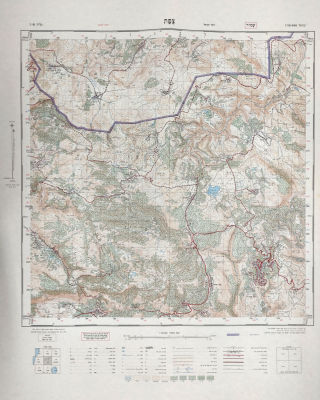 מפת צפת ישראל 1:50,000; גיליון 2-III . עובד ושורטט עי מחלקת מדידות מדינת ישראל 1963 
הודפס 1968