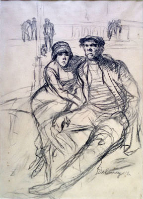 Delaunay - coal drawing 60x44 cm, 
signed Delaunay 1912