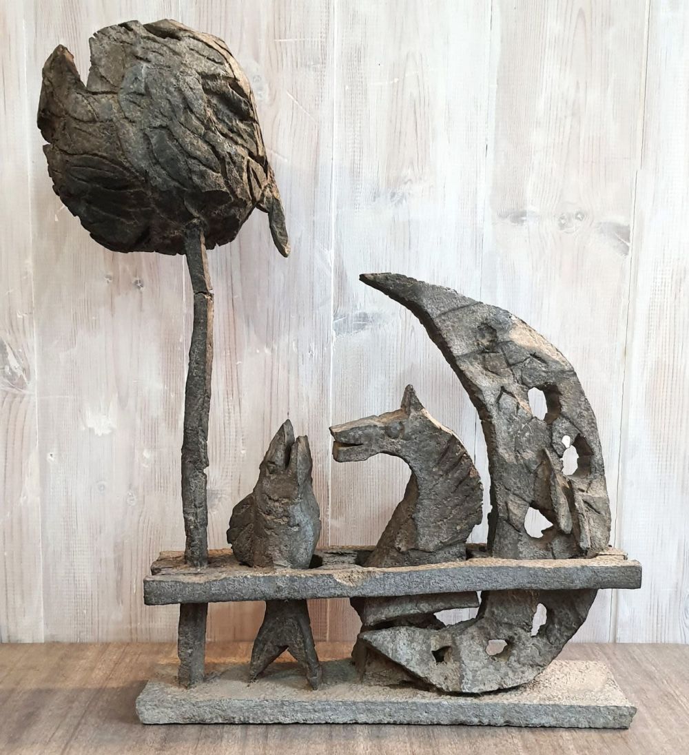 David Meshulam - Cast statue. alluminium 
dimentions: 50x50cm 
David Meshulam, painter and sculptor 