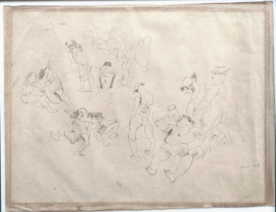 Jules Pascin - ink drawing on paper, signed 50x60 c"m 
Julius Mordecai Pincas ( 1885 – 1930) 