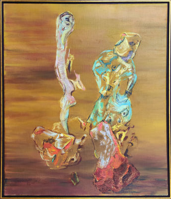 Grete Krakauer Wolf - oil on canvas, signed, dated 1955 
Greta Krakauer Wolf, painter, born 1890 