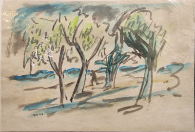 David Hendler - watercolor signed 
32x45 cm