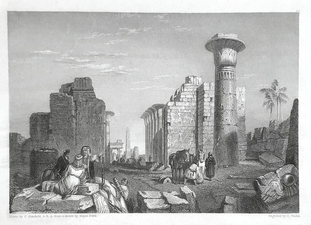 No- Amon. Thebes. Portico of the Great Temple at Karnak . Drawn by C. Stanfield, from a Sketch 
