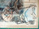 Unknown artist - Lord of the village on the chariot. pastel on paper 
signedImage - 1