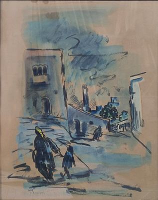 David Hendler - watercolor on paper 
signed 
David Hendler (1904 – May 2, 1984) was an Israeli 