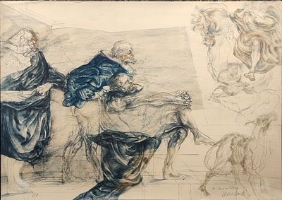 Claude Weisbuch - Le portrait equestre, 1974. 75.8x54.5 cm 
Claude Weisbuch (1927-2014) was born in 