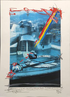 Yigal Tomarkin - Brunelleschi, Gehry, Architects, Tumarkin Sculptor. lithograph signed and numbered 