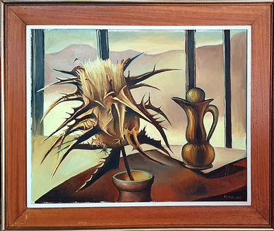 Andr&eacute; R&eacute;v&eacute;sz - Still life. 50x60 cm 
Oil on canvas 
Signed revesz 
Born in T&acirc;rgu Mureș 