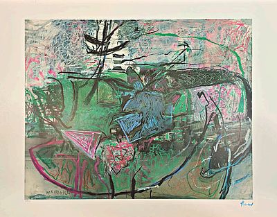 Zvi Meirowitz - Lot of 2 offset prints. 1. Birds. Artistic offset print under the supervision of 