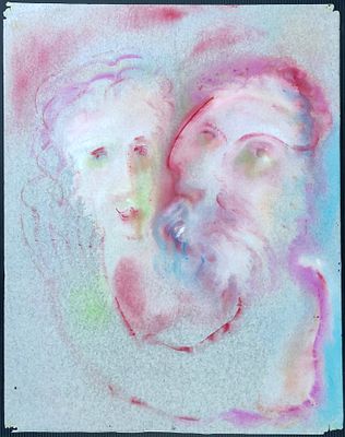 Watercolors on tissue paper, 
Paper size 66X83 cm 
signed Rozentalis 1975