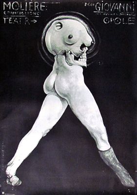 Franciszek Starowieyski - Don Giovanni, Moliere
Original Polish theater poster, 1976. Don Giovanni 