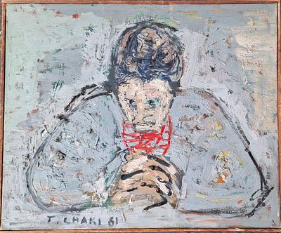 Yehouda Chaki - Oil on canvas, signed and dated 1961 
38x46 cm 
Yehouda Chaki was born in Athens 