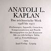 A.L. Kaplan, "Das zeichnerische Werk 1928 bis 1977". The graphic work from 1928 to 1977 Image - 1