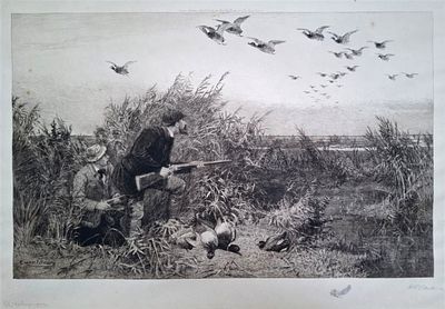 Charles Whymper - The Hunters Joy, 1886. Engraving by Henry Robert Robertson, 
after a painting by 