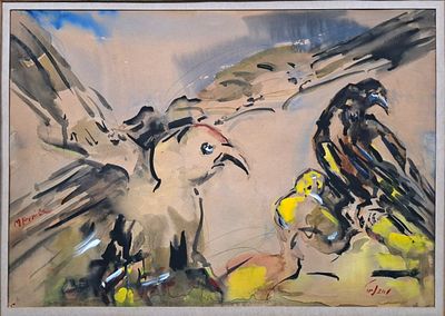 Mordechai Arieli - watercolor, signed. 
50x35 cm 
Mordechai Arieli (1909–1993) was a prominent 