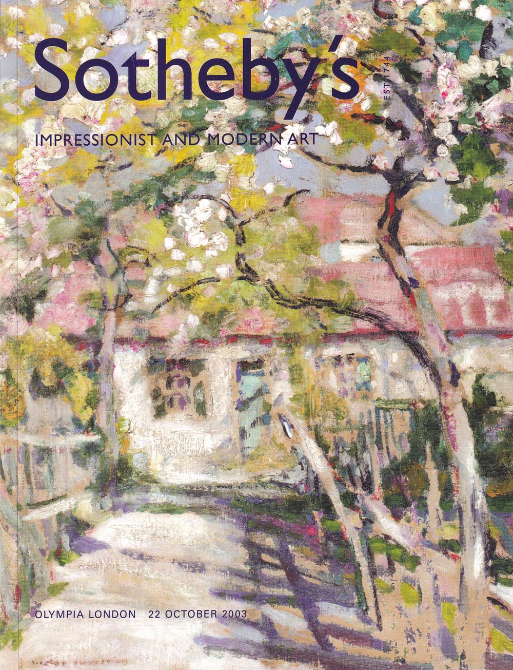 Каталог аукциона Sotheby's, Лондон, Искусство импрессионистов и модернистов от 22 октября 2003 года