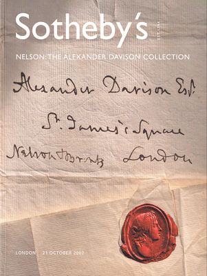 Каталог аукциона Sotheby's, Лондон, Лорд Нельсон: Коллекция Александра Дэвисона от 21 октября 
