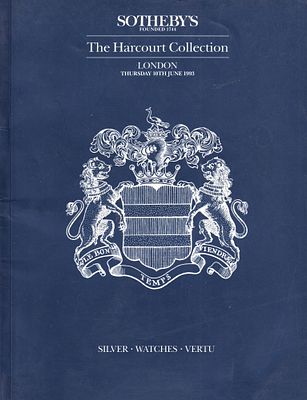 Каталог аукциона Sotheby's, Лондон, Коллекция Харкорт: Серебро, часы, предметы роскоши от 10 