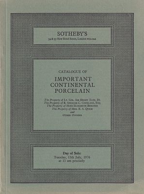 [с результатами торгов] Каталог аукциона Sotheby's, Лондон, Редкий европейский фарфор из 