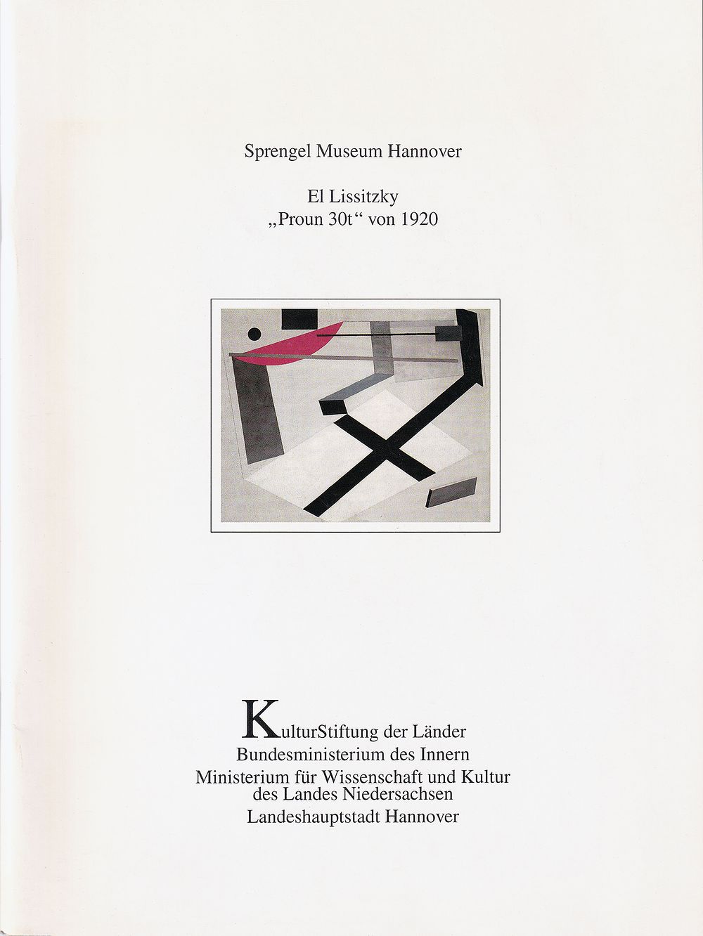 [каталог продажи одной картины] Эль Лисицкий &laquo;Проун 30т&raquo;, 1920. Ганновер, 2000 
36 с., илл., 27 
