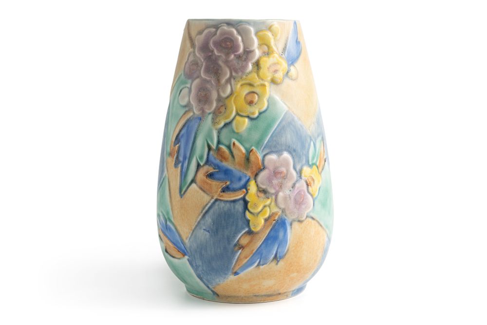 [без резерва] Ваза с цветочным и геометрическим декором. Англия, Beswick Ware, 1930-е гг. 