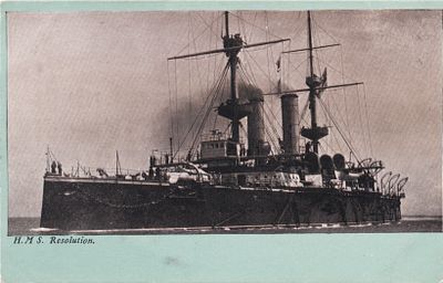 Почтовая карточка "Корабль Его Величества &laquo;Резолюшн&raquo;" (HMS Resolution). Великобритания: McCaw 
