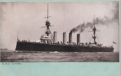 Почтовая карточка "Корабль Её Величества &laquo;Terrible&raquo;" (HMS Terrible). Великобритания: McCaw 